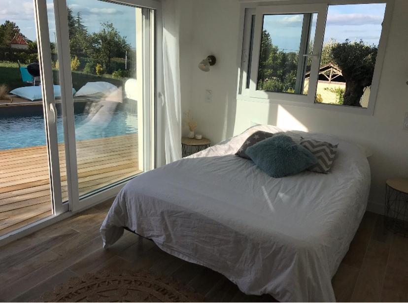 Chambre indépendante dans pool house Le Mas-dʼAgenais Extérieur photo